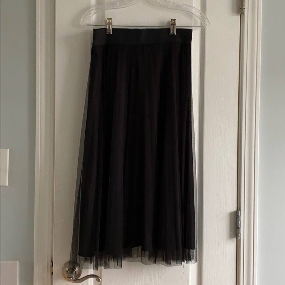 Mesh Pleated skirt knee length